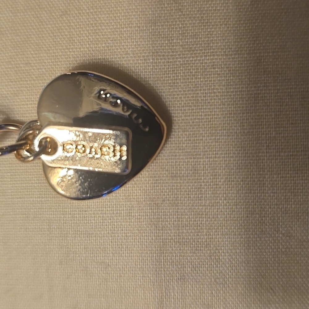 Coach Gold Puffed Heart On Chain